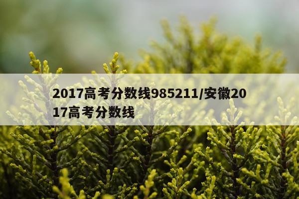 2017高考分数线985211/安徽2017高考分数线