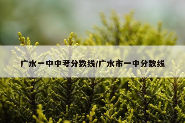 广水一中中考分数线/广水市一中分数线