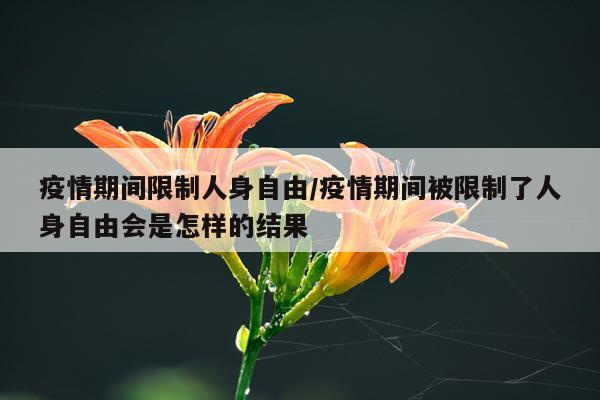 疫情期间限制人身自由/疫情期间被限制了人身自由会是怎样的结果