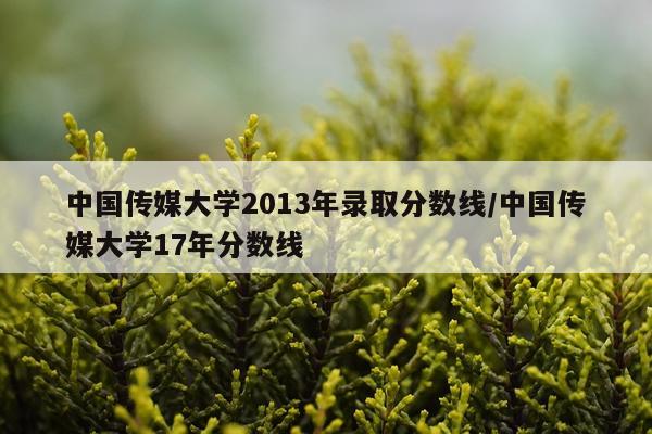 中国传媒大学2013年录取分数线/中国传媒大学17年分数线
