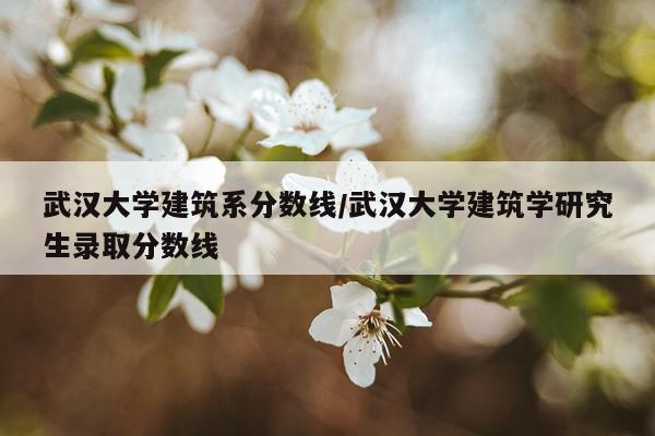 武汉大学建筑系分数线/武汉大学建筑学研究生录取分数线