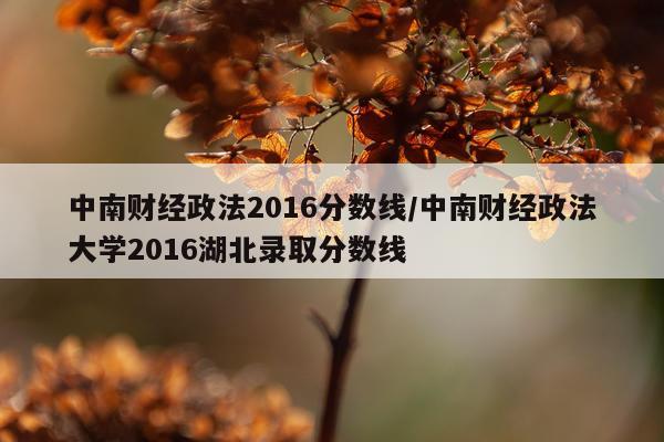 中南财经政法2016分数线/中南财经政法大学2016湖北录取分数线