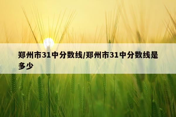 郑州市31中分数线/郑州市31中分数线是多少