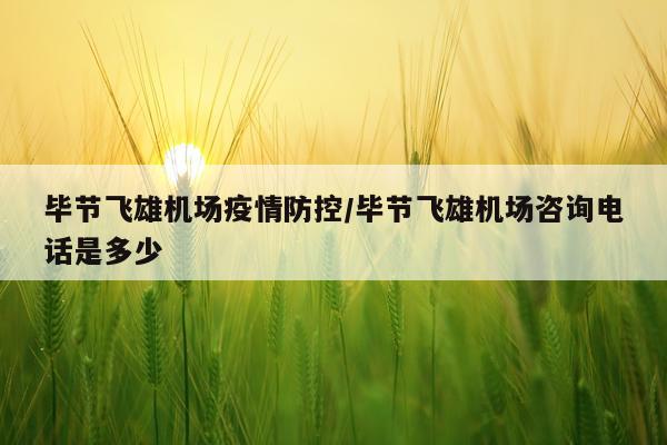 毕节飞雄机场疫情防控/毕节飞雄机场咨询电话是多少