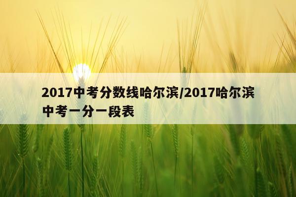 2017中考分数线哈尔滨/2017哈尔滨中考一分一段表