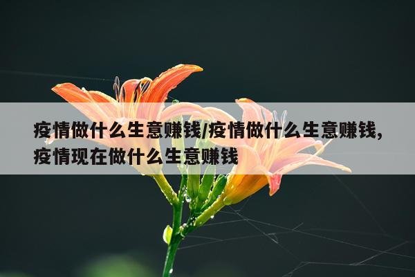 疫情做什么生意赚钱/疫情做什么生意赚钱,疫情现在做什么生意赚钱
