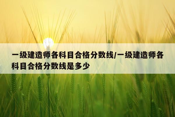 一级建造师各科目合格分数线/一级建造师各科目合格分数线是多少
