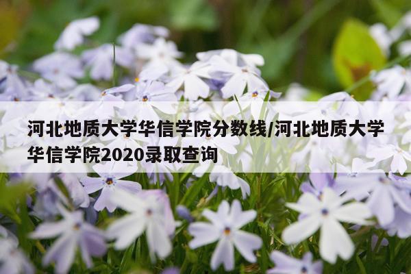 河北地质大学华信学院分数线/河北地质大学华信学院2020录取查询