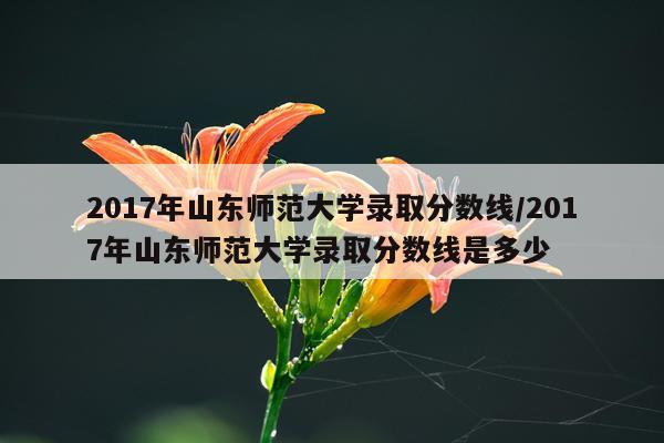 2017年山东师范大学录取分数线/2017年山东师范大学录取分数线是多少