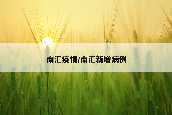南汇疫情/南汇新增病例