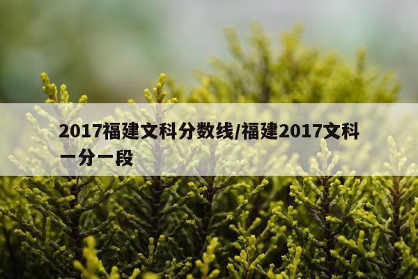 2017福建文科分数线/福建2017文科一分一段
