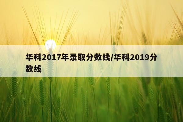 华科2017年录取分数线/华科2019分数线