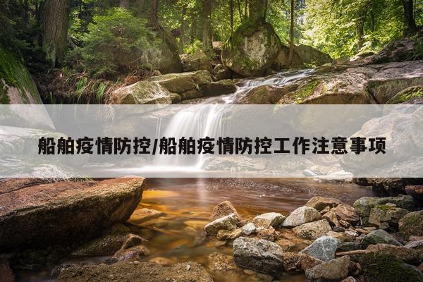 船舶疫情防控/船舶疫情防控工作注意事项