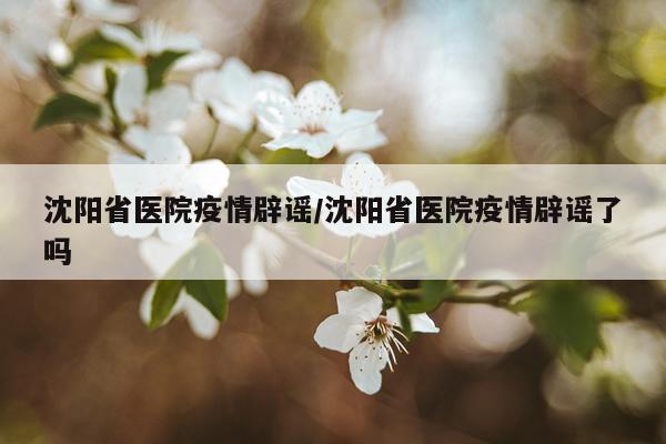 沈阳省医院疫情辟谣/沈阳省医院疫情辟谣了吗