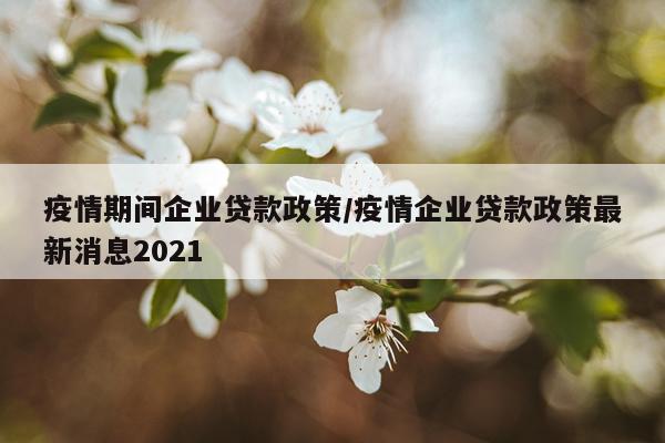 疫情期间企业贷款政策/疫情企业贷款政策最新消息2021