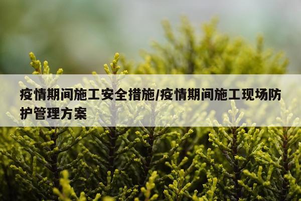 疫情期间施工安全措施/疫情期间施工现场防护管理方案
