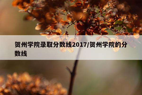 贺州学院录取分数线2017/贺州学院的分数线