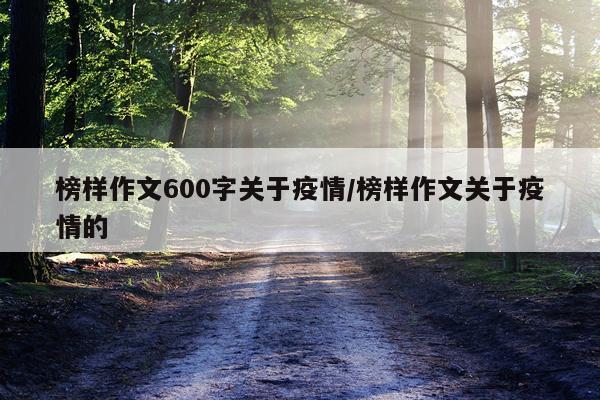 榜样作文600字关于疫情/榜样作文关于疫情的