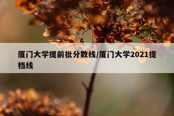 厦门大学提前批分数线/厦门大学2021提档线