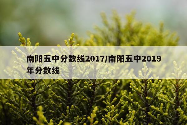 南阳五中分数线2017/南阳五中2019年分数线