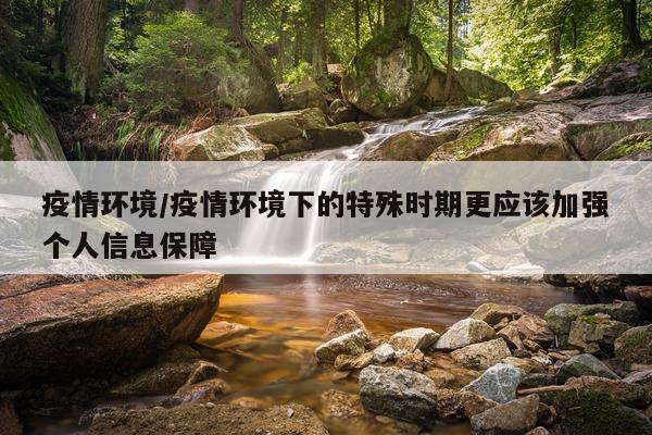 疫情环境/疫情环境下的特殊时期更应该加强个人信息保障