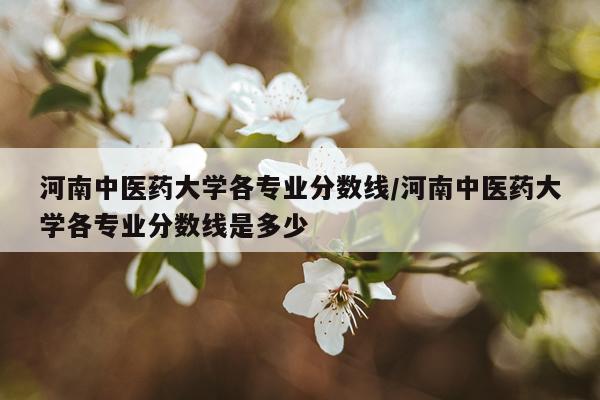 河南中医药大学各专业分数线/河南中医药大学各专业分数线是多少