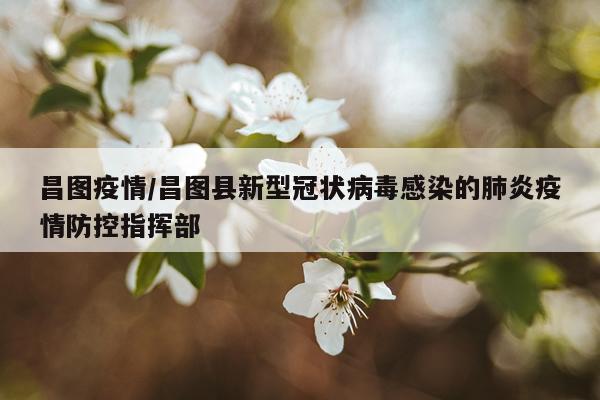 昌图疫情/昌图县新型冠状病毒感染的肺炎疫情防控指挥部