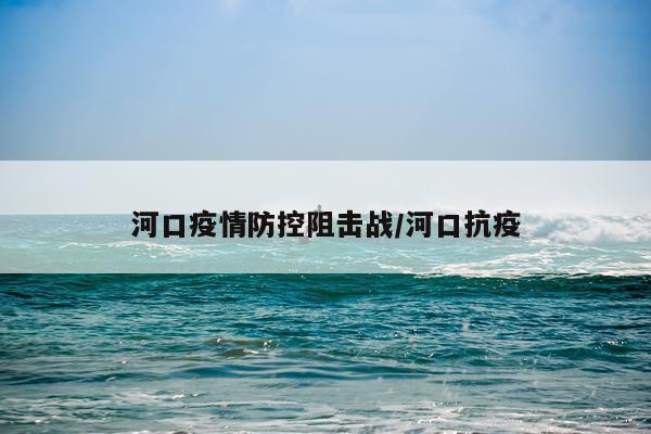 河口疫情防控阻击战/河口抗疫