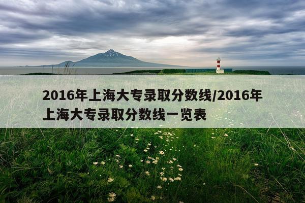 2016年上海大专录取分数线/2016年上海大专录取分数线一览表
