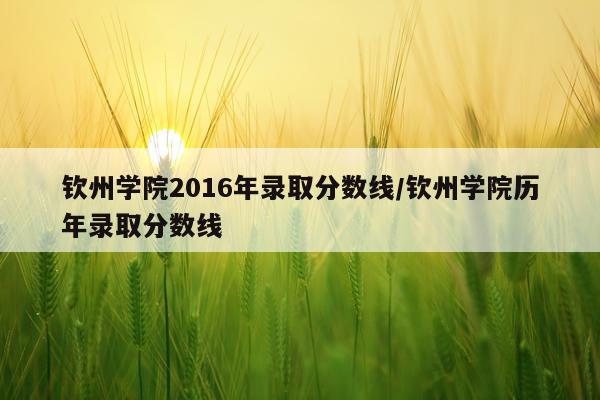 钦州学院2016年录取分数线/钦州学院历年录取分数线