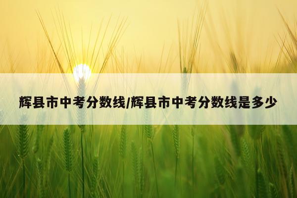 辉县市中考分数线/辉县市中考分数线是多少