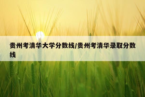 贵州考清华大学分数线/贵州考清华录取分数线