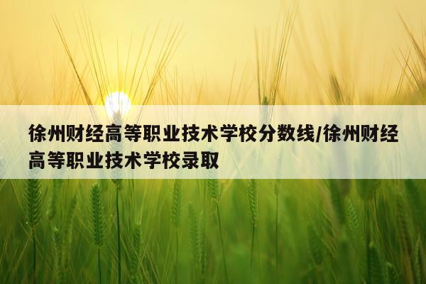 徐州财经高等职业技术学校分数线/徐州财经高等职业技术学校录取