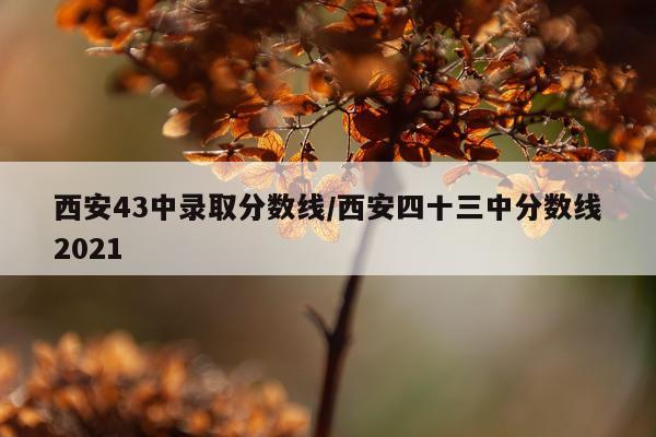 西安43中录取分数线/西安四十三中分数线2021