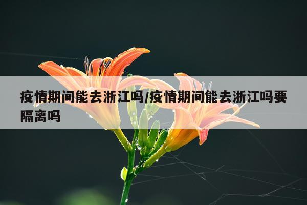疫情期间能去浙江吗/疫情期间能去浙江吗要隔离吗