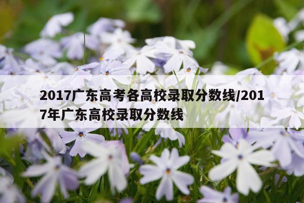 2017广东高考各高校录取分数线/2017年广东高校录取分数线