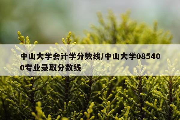中山大学会计学分数线/中山大学085400专业录取分数线