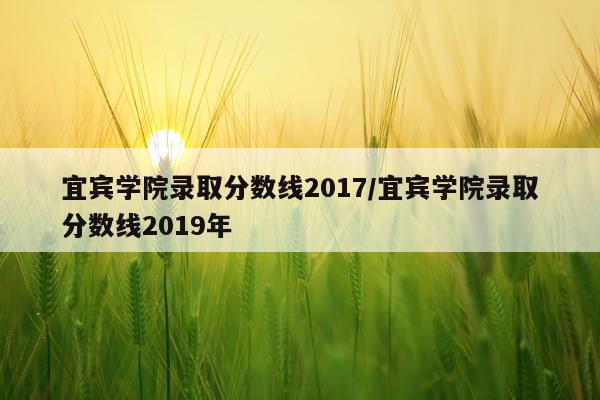 宜宾学院录取分数线2017/宜宾学院录取分数线2019年