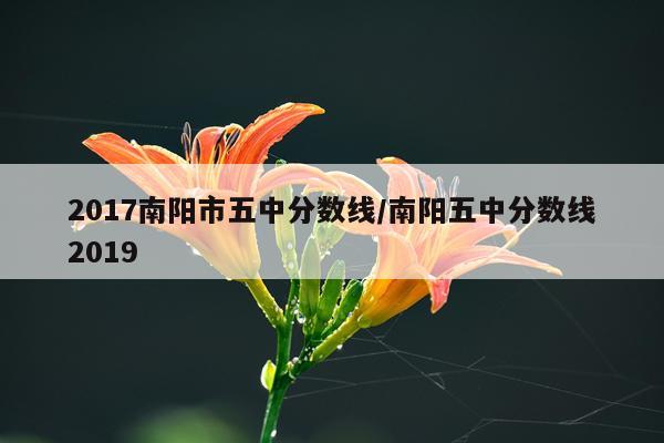 2017南阳市五中分数线/南阳五中分数线2019