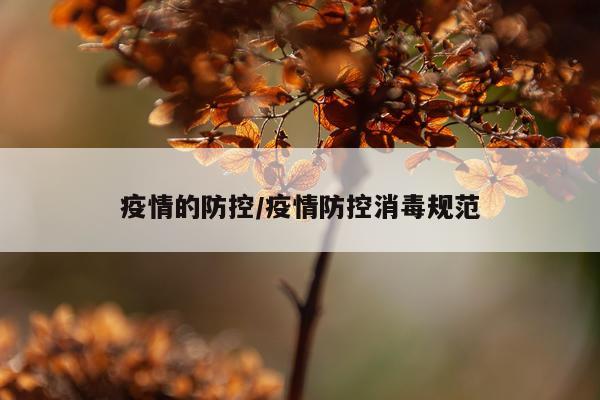 疫情的防控/疫情防控消毒规范