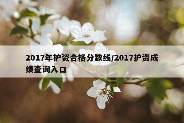 2017年护资合格分数线/2017护资成绩查询入口
