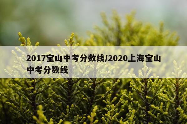 2017宝山中考分数线/2020上海宝山中考分数线