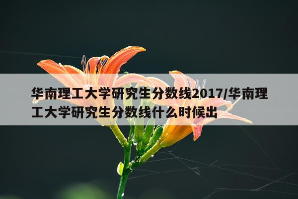 华南理工大学研究生分数线2017/华南理工大学研究生分数线什么时候出