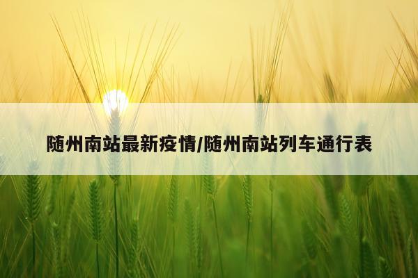 随州南站最新疫情/随州南站列车通行表