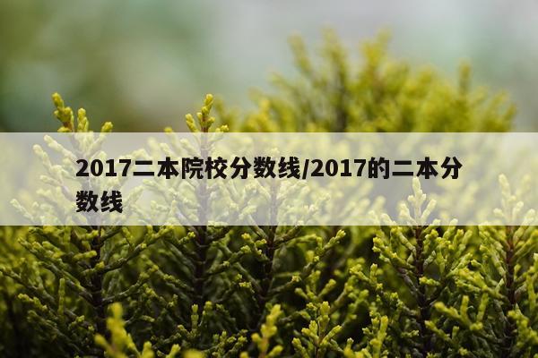 2017二本院校分数线/2017的二本分数线