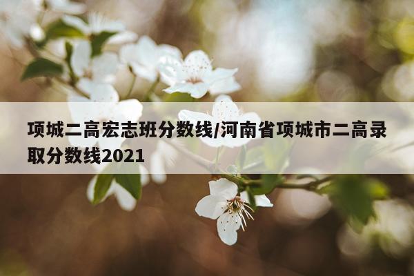 项城二高宏志班分数线/河南省项城市二高录取分数线2021