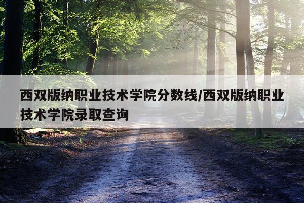 西双版纳职业技术学院分数线/西双版纳职业技术学院录取查询
