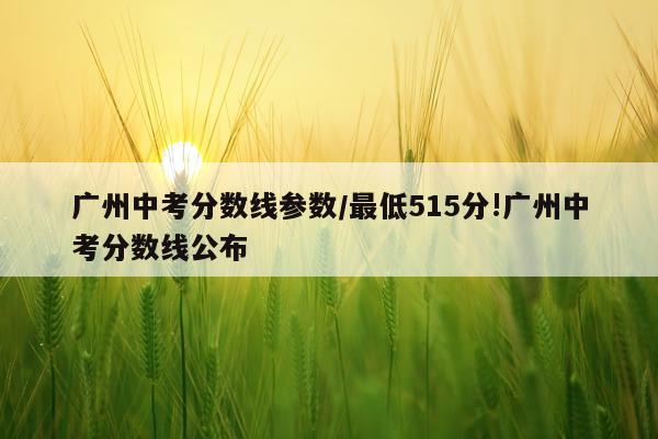 广州中考分数线参数/最低515分!广州中考分数线公布