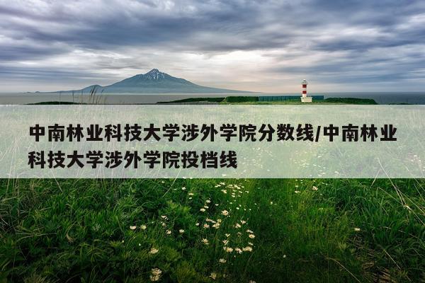 中南林业科技大学涉外学院分数线/中南林业科技大学涉外学院投档线