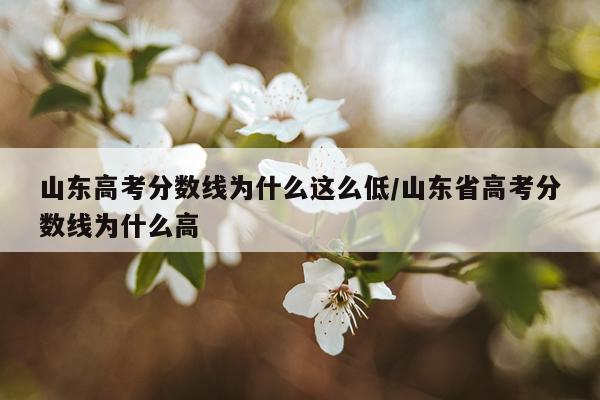 山东高考分数线为什么这么低/山东省高考分数线为什么高